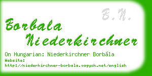 borbala niederkirchner business card