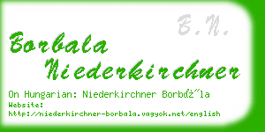 borbala niederkirchner business card